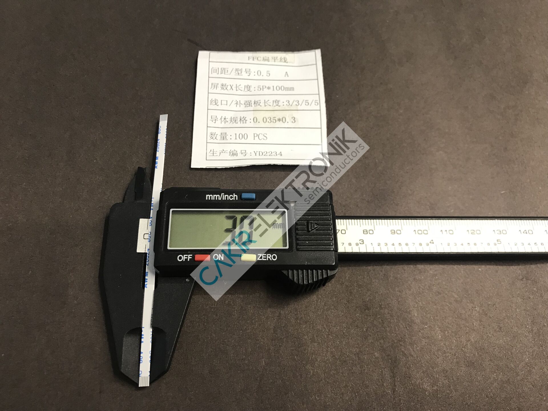 0.5MM , 5P 100MM (5PIN 10CM)FFC/FPC flexible flat cable , film kablo