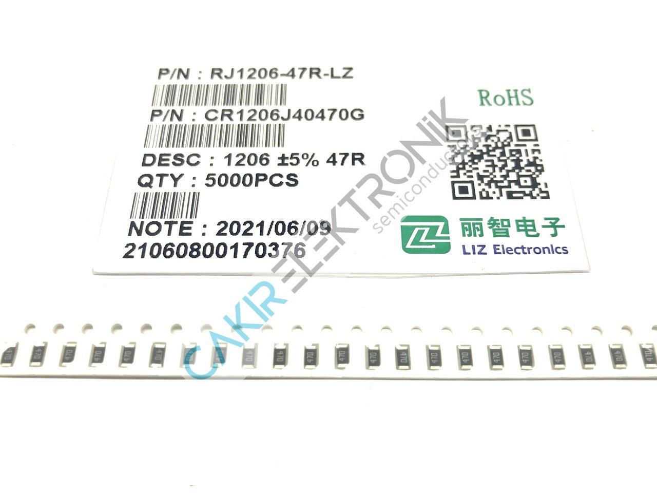 47R - 47 OHM - 470R 1206 - 1206 DİRENÇ 25 ADETTİR