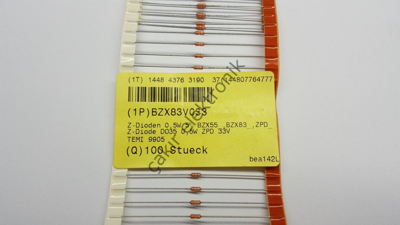 33V - BZX55C33 -  BZX83V033 -  33V 500mW  DO-35 Zener Diodes RoHS