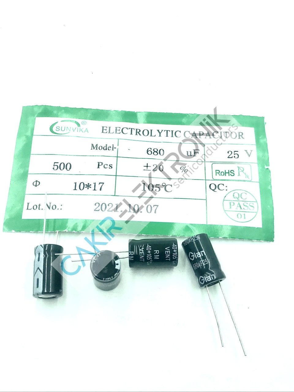 680MF 25v - 680UF  25V - 10X17MM KONDANSATÖR