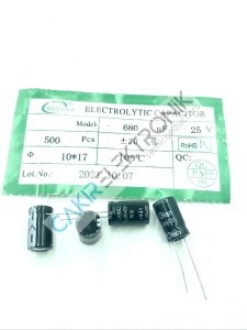 680MF 25v - 680UF  25V - 10X17MM KONDANSATÖR