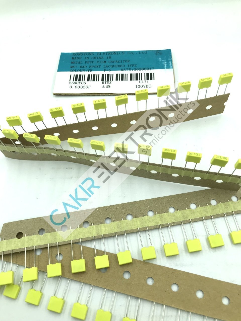 332J100 3.3NF  3,3NF  100V, 0.0033uf 100v - 3.3nf 100v  polyester film kondansatör 10 ADETTİR