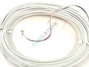 2X0.22mm² NV-Y (1 METRE) BEYAZ RENK KALAY KAPLI KORDON KABLO 2X0,22MM NVY KORDON KABLO  KABLO , 2x0.22mm kordon kablo