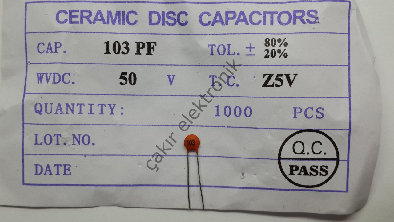 10NF 103   50V. - 10 ADET - MERCİMEK KONDANSATÖR