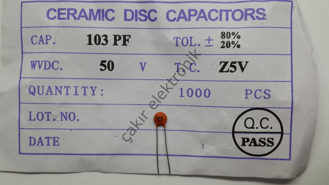 10NF 103   50V. - 10 ADET - MERCİMEK KONDANSATÖR