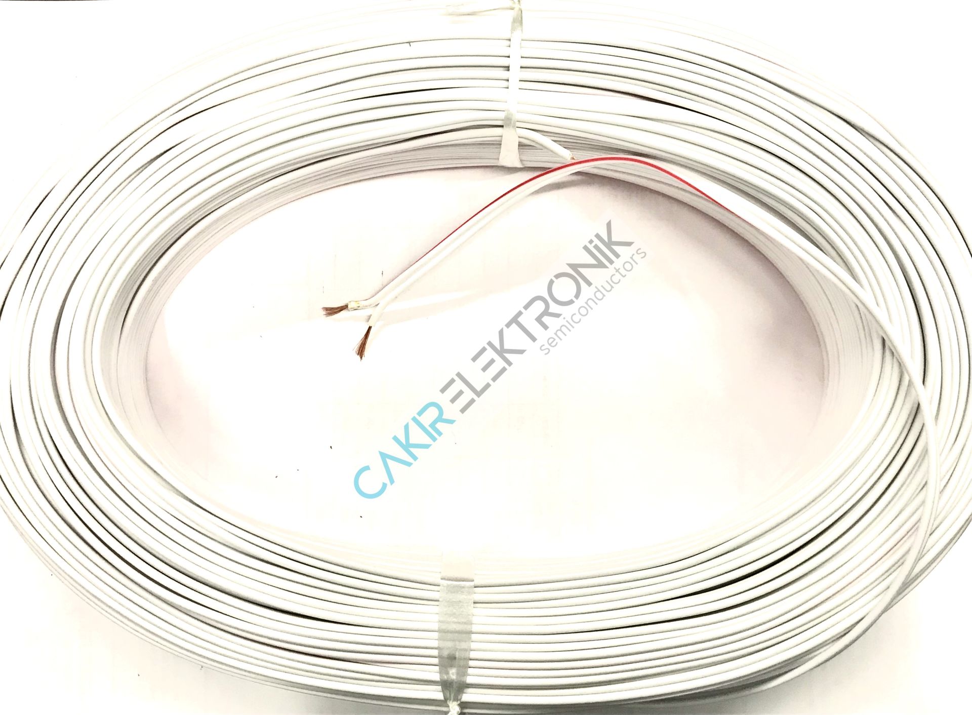 2X0.50mm² NV-Y (1 METRE) BEYAZ RENK KIRMIZI BAKIR KORDON KABLO 2X0,50MM NVY KORDON KABLO  KABLO , 2x0.50mm kordon kablo