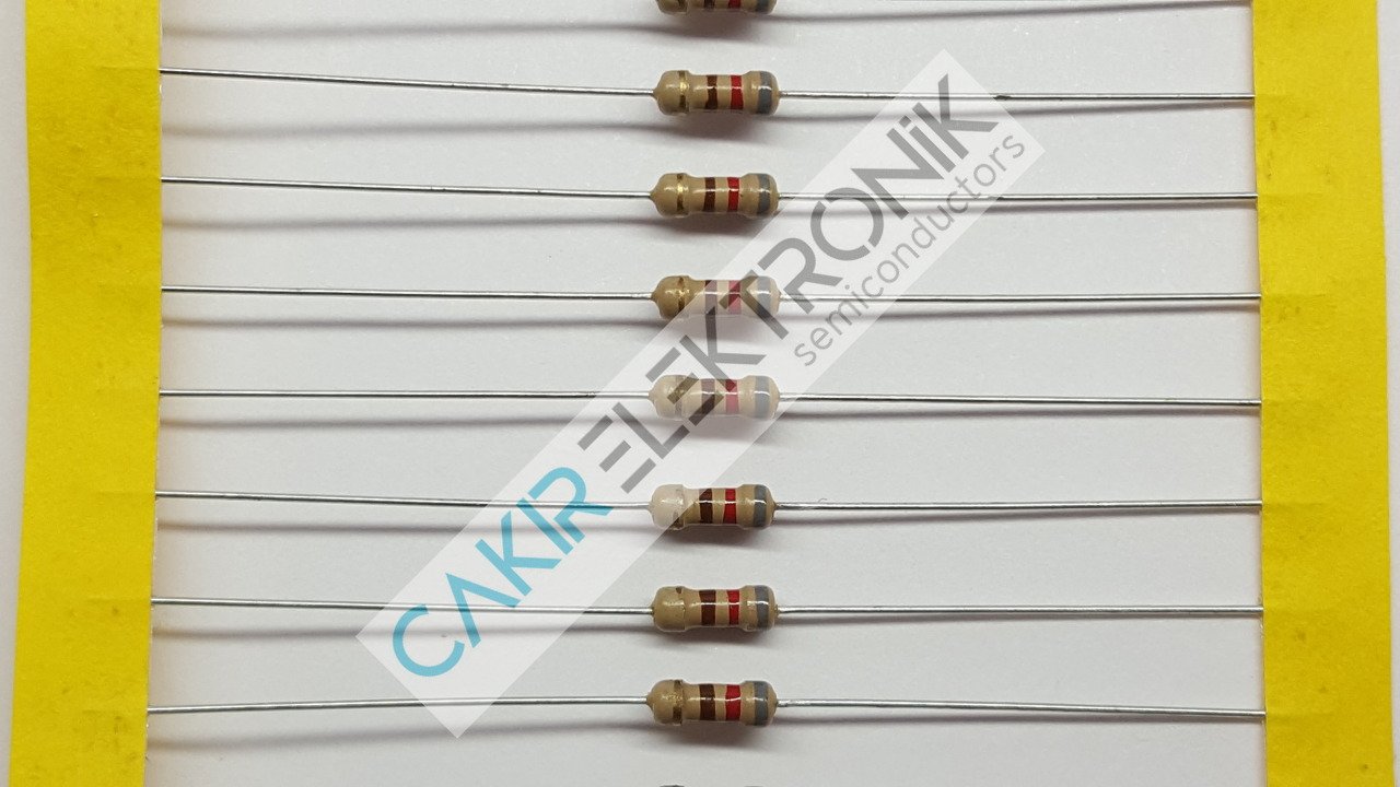 820R - 820 OHM  - 1/4 DİRENÇ - CF1/4 820Ω; 0.25W; ±5%; Ø2.3x6mm; Leads: axial