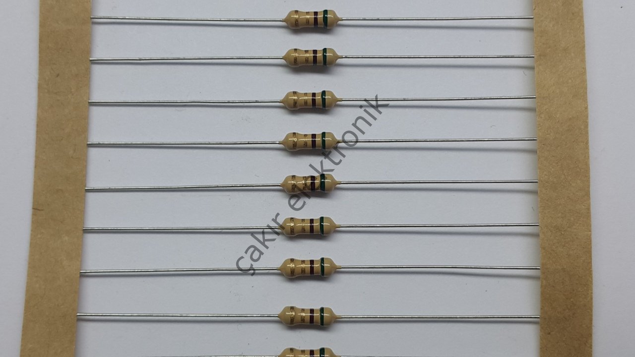 5.1R - 5R1 - 5,1R -   1/4 DİRENÇ - CF1/4 5,1Ω; 0.25W; ±5%; Ø2.3x6mm; Leads: axial