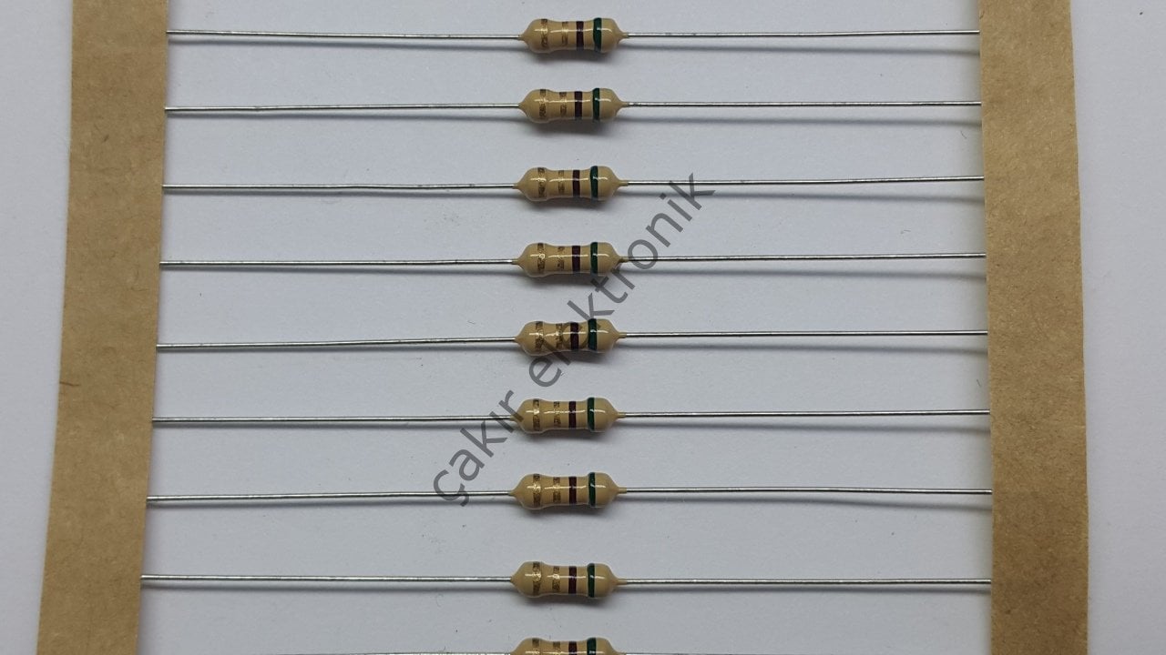 5.1R - 5R1 - 5,1R -   1/4 DİRENÇ - CF1/4 5,1Ω; 0.25W; ±5%; Ø2.3x6mm; Leads: axial 50 ADETTİR