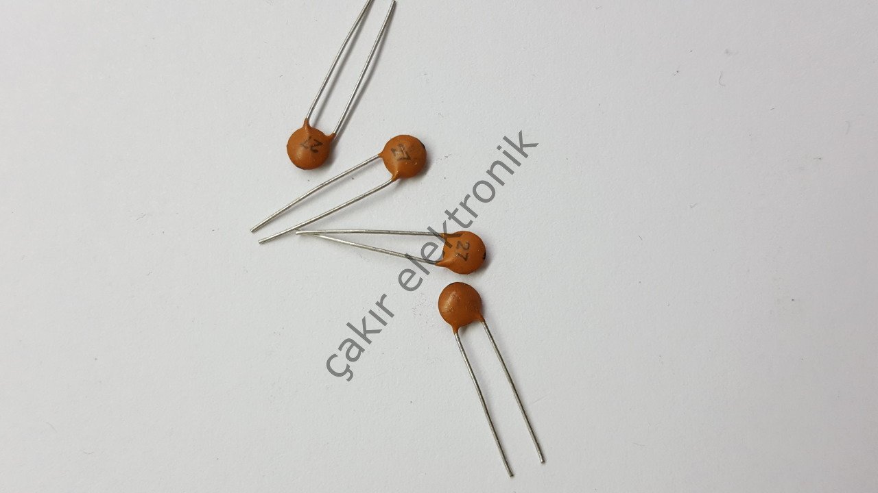 27PF -  27 - 50V - MERCİMEK KONDANSATÖR - AYAK ARALIĞI 2MM 10 ADETTİR