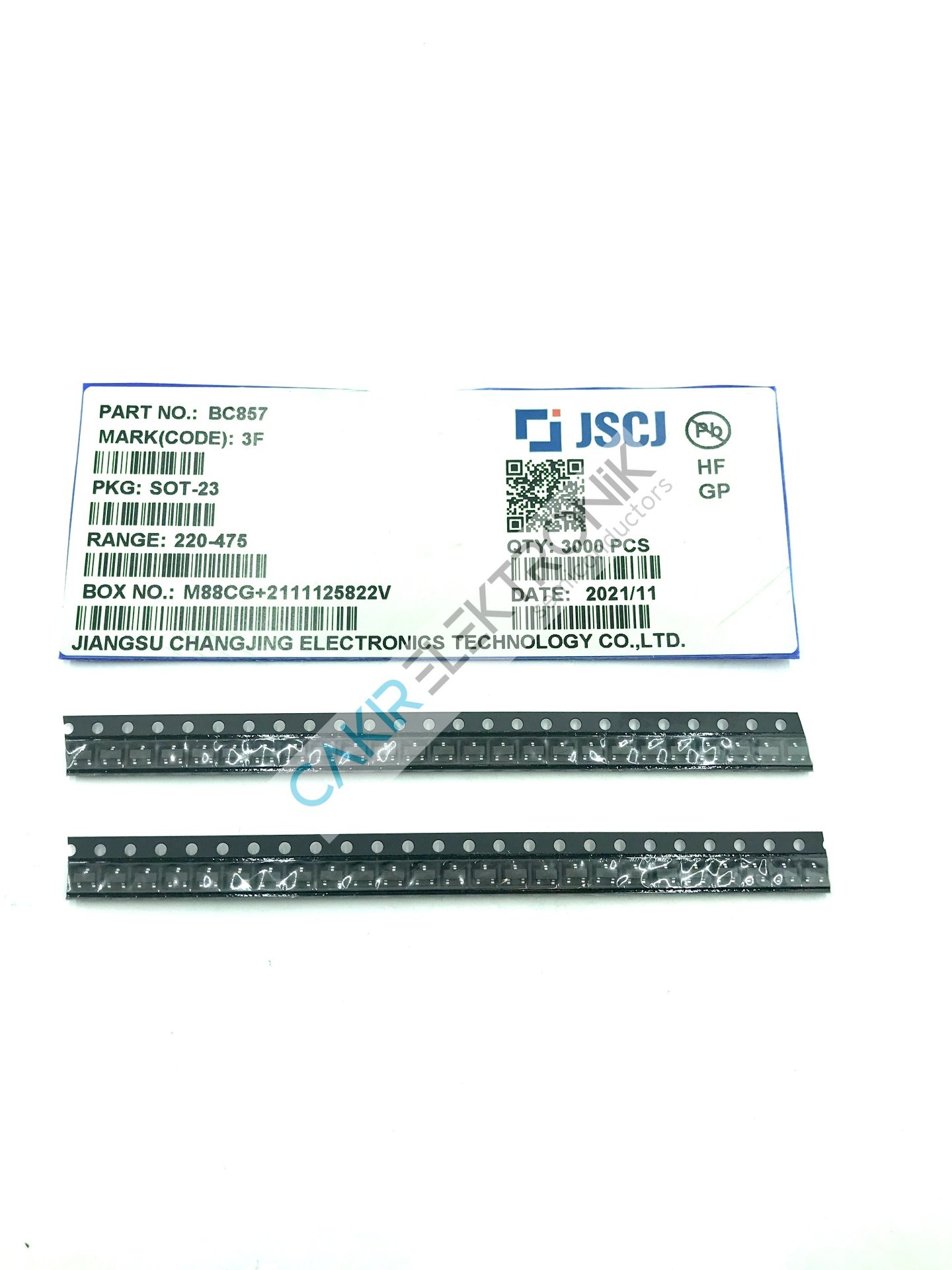 BC857 SOT-23 PNP  65V. 100MA. - 3F 25 ADETTİR