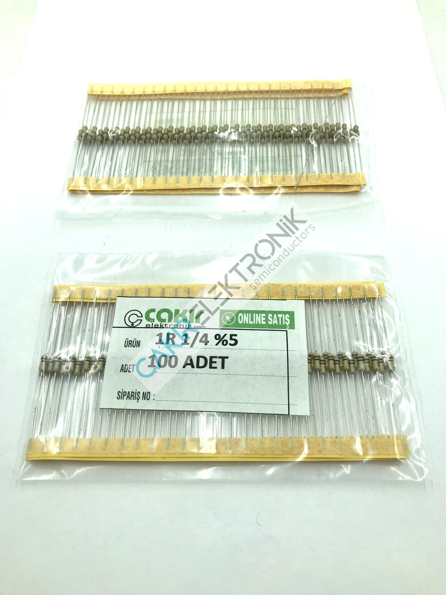 1R - 1 OHM  1/4 DİRENÇ - CF1/4 1Ω; 0.25W; ±5%; Ø2.3x6mm; Leads: axial 100 ADETTİR
