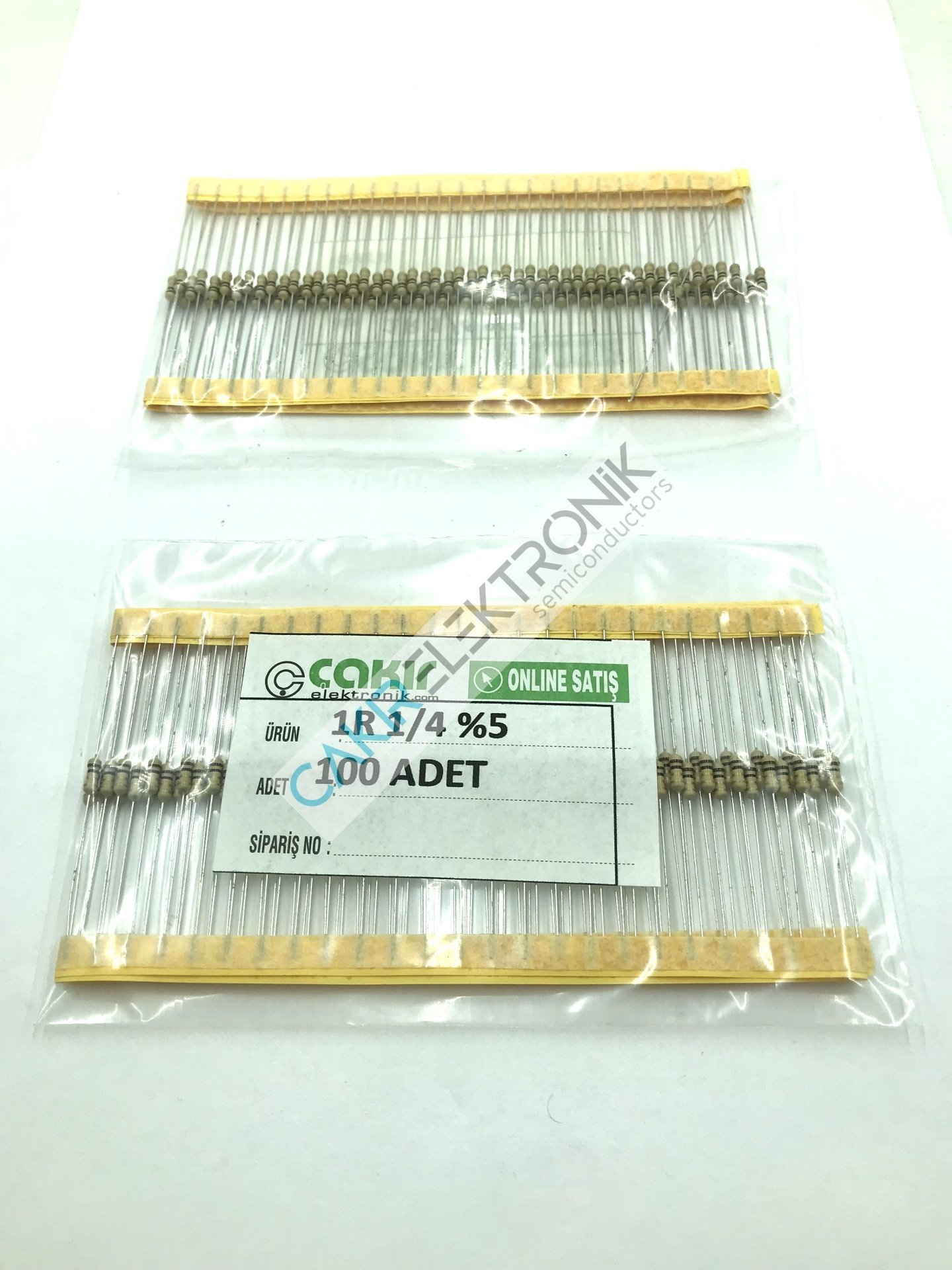 1R - 1 OHM  1/4 DİRENÇ - CF1/4 1Ω; 0.25W; ±5%; Ø2.3x6mm; Leads: axial 50 ADETTİR