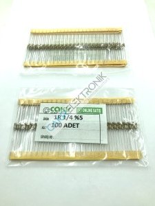 1R - 1 OHM  1/4 DİRENÇ - CF1/4 1Ω; 0.25W; ±5%; Ø2.3x6mm; Leads: axial 100 ADETTİR