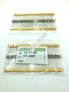 1R - 1 OHM  1/4 DİRENÇ - CF1/4 1Ω; 0.25W; ±5%; Ø2.3x6mm; Leads: axial 50 ADETTİR