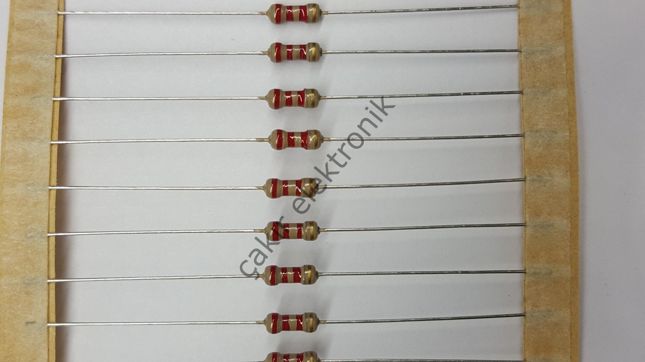 2K2 - 2.2K - 2,2K - 2.2KR - 2,2 KOHM - 1/4 DİRENÇ - CF1/4 2.2KΩ; 0.25W; ±5%; Ø2.3x6mm; Leads: axial 50 ADETTİR