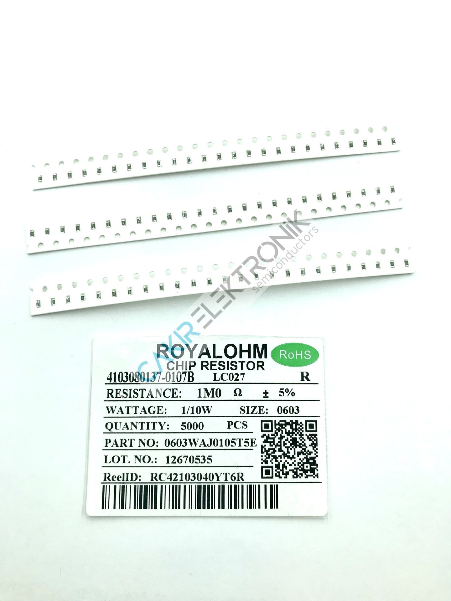 1MR  -0603 - 105 - SMD DİRENÇ %5 25 ADETTİR