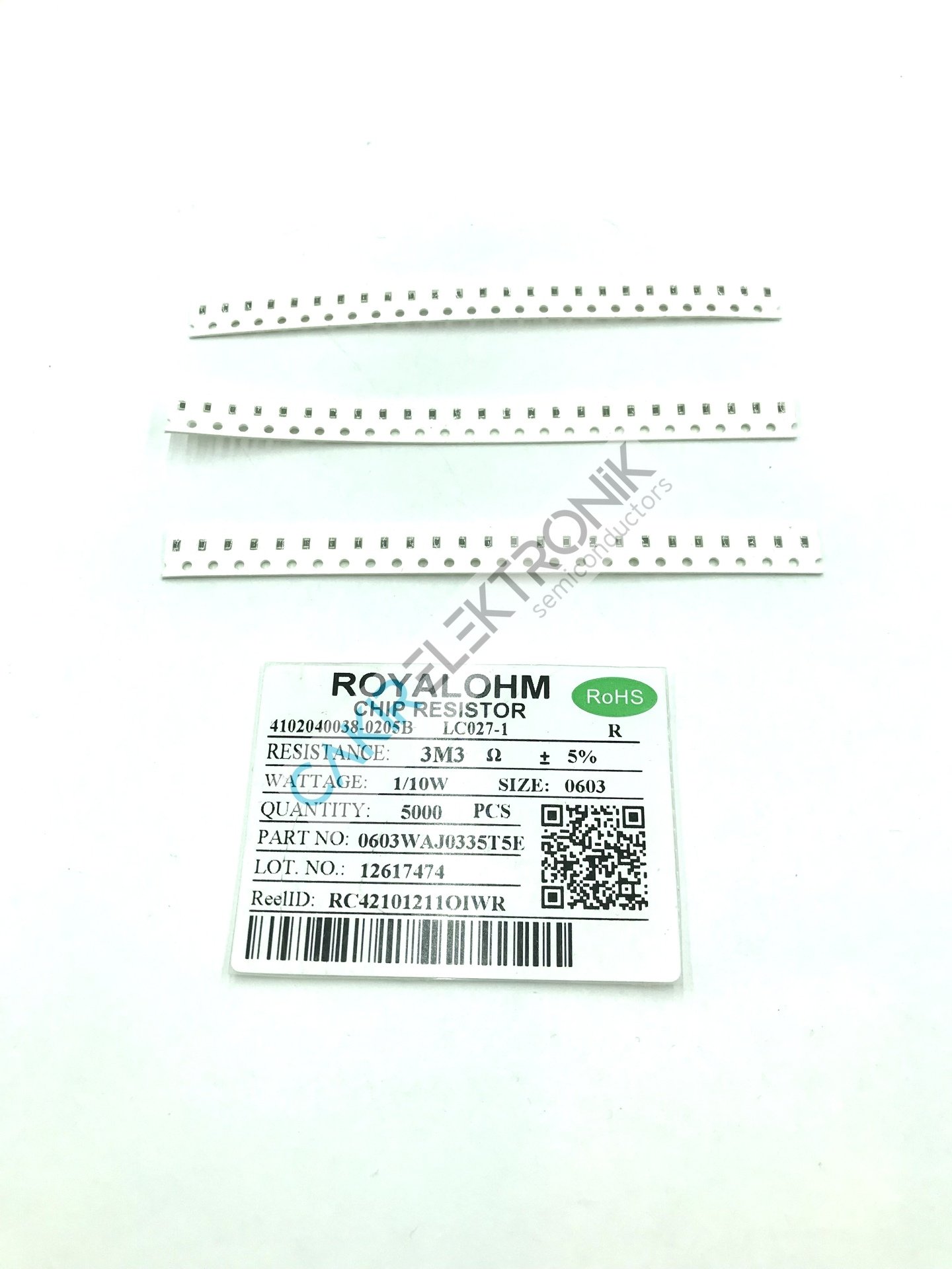 3.3M - 3,3MR - 3M3  - 0603 - 335 - SMD DİRENÇ %5