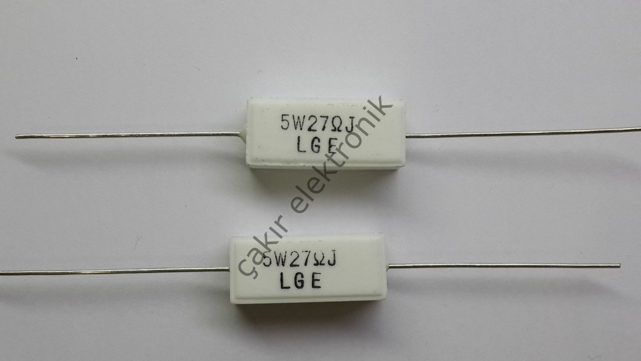 27 OHM -  27R -  5WATT TAŞ DİRENÇ AKSİYEL