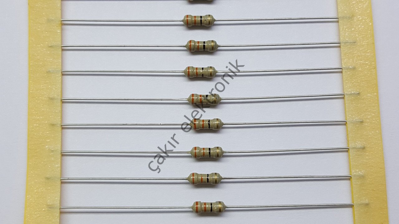 33R- 33 OHM - 1/4 DİRENÇ   CF1/4 33Ω; 0.25W; ±5%; Ø2.3x6mm; Leads: axial 50 ADETTİR