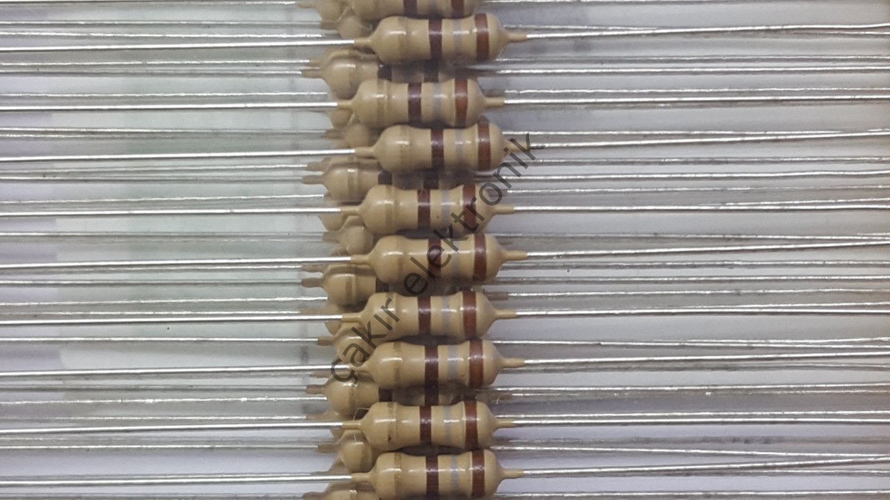 180R - 180 OHM  - 1/4 DİRENÇ - CF1/4 180Ω; 0.25W; ±5%; Ø2.3x6mm; Leads: axial 50 ADETTİR