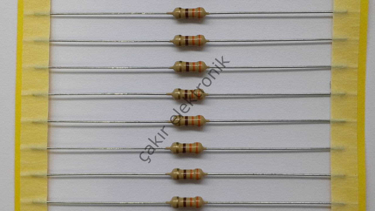 330R - 330 OHM - 1/4 DİRENÇ - CF1/4 330Ω; 0.25W; ±5%; Ø2.3x6mm; Leads: axial