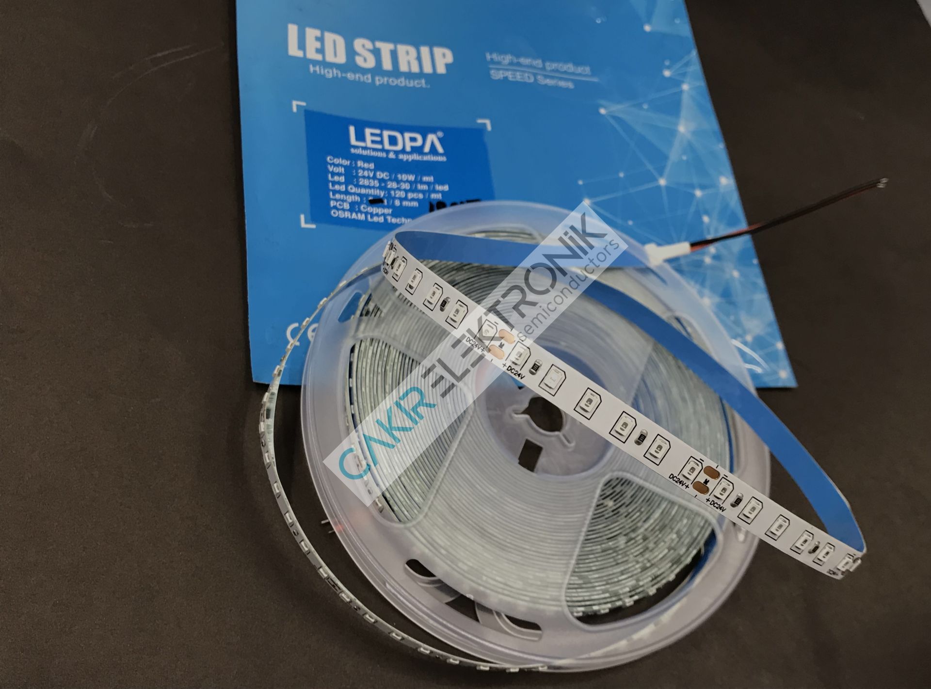 2835 120LED'Lİ ,KIRMIZI , 10W/METRE 24V DC METRESİ
