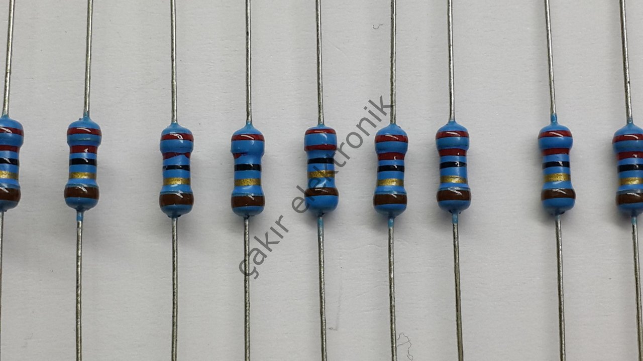 22R - 22 OHM - 1/4 DİRENÇ %1 - CF1/4 22Ω; 0.25W; ±1%; Ø2.3x6mm; Leads: axial