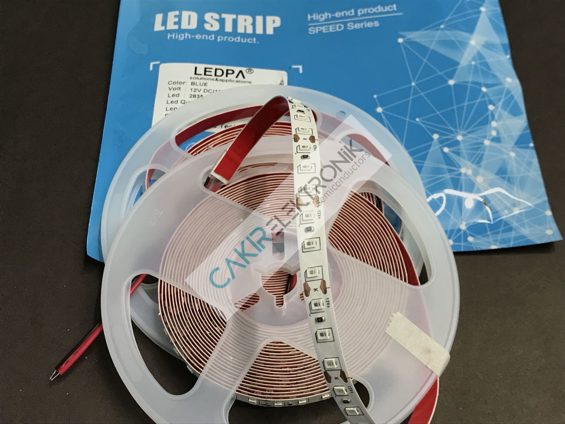 2835 120LED'Lİ ,MAVİ , 10W/METRE 12V DC 5 METREDİR