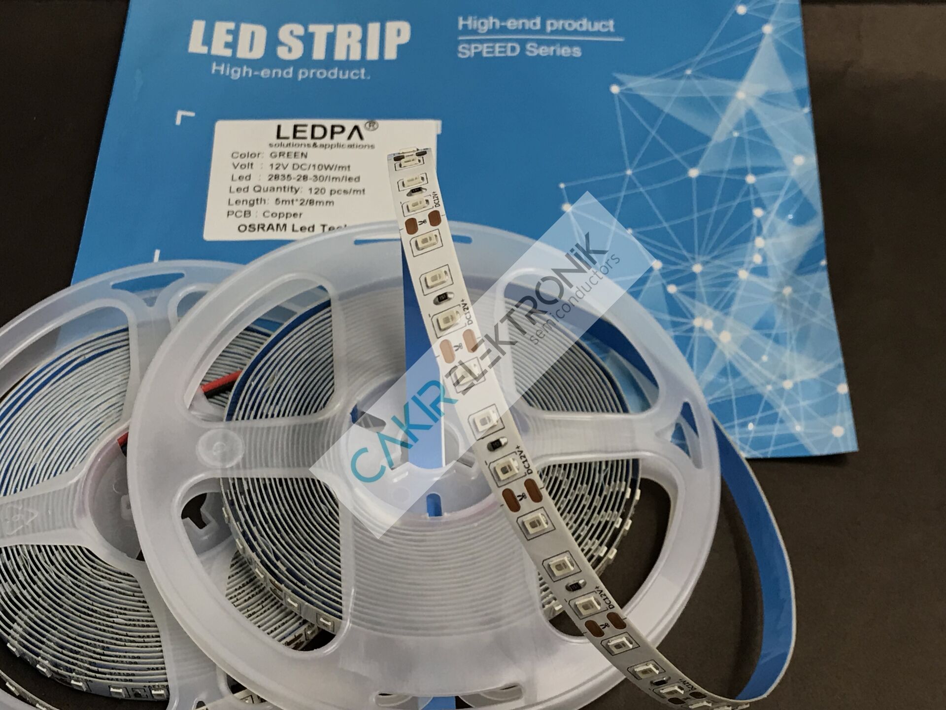 2835 120LED'Lİ , YEŞİL , 10W/METRE 12V DC METRESİ