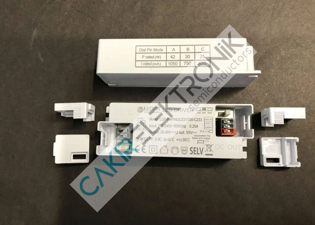 LEDPA LED DRIVER , 42W 25-40V ,  LDP-PNP042GZS1050-C233 , AKIM AYARLI LED DRIVER 625MA , 750MA , 1050MA
