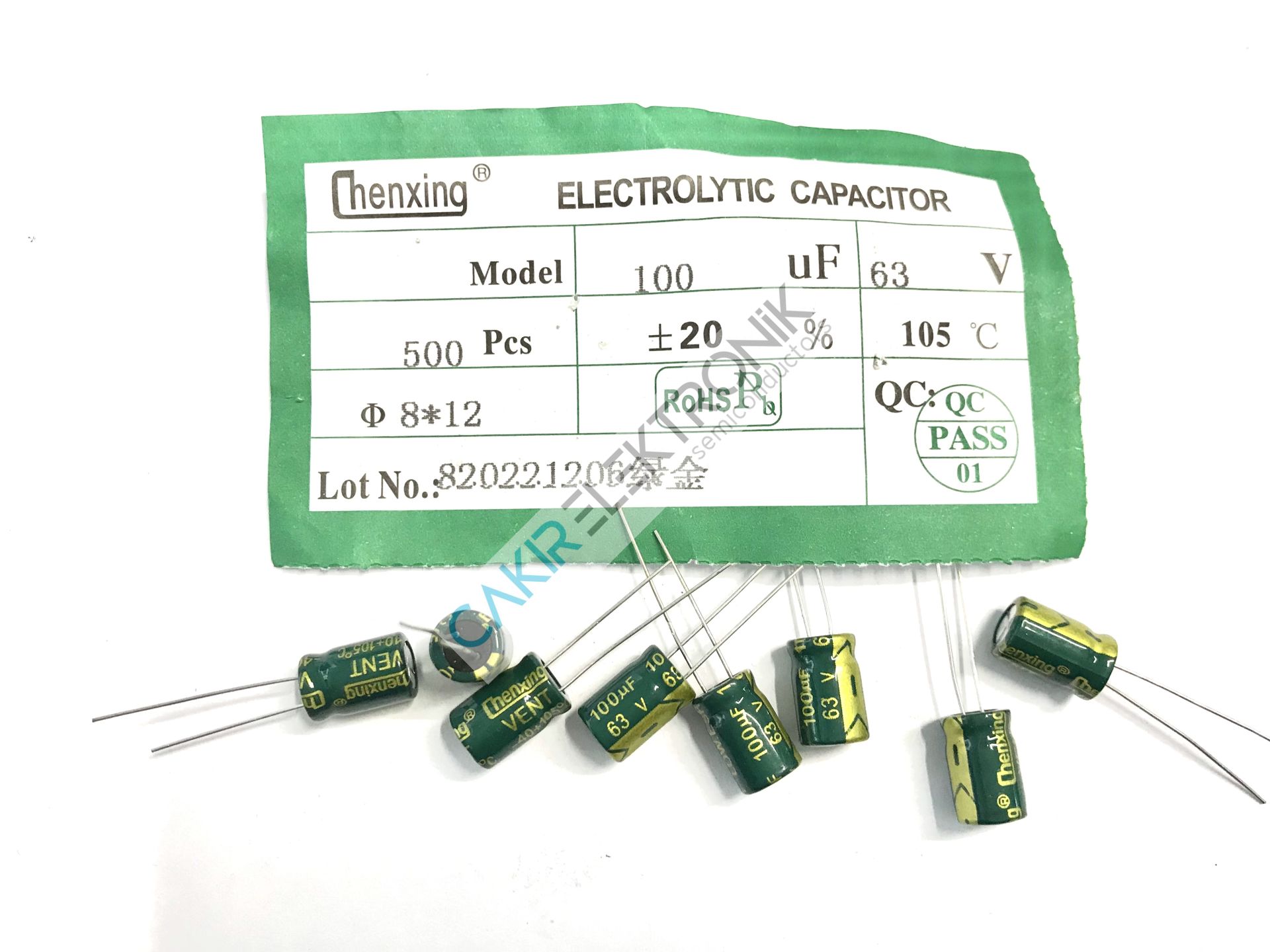 100MF 63V - 100UF 63V- 100UF  63V  8X12MM KONDANSATÖR
