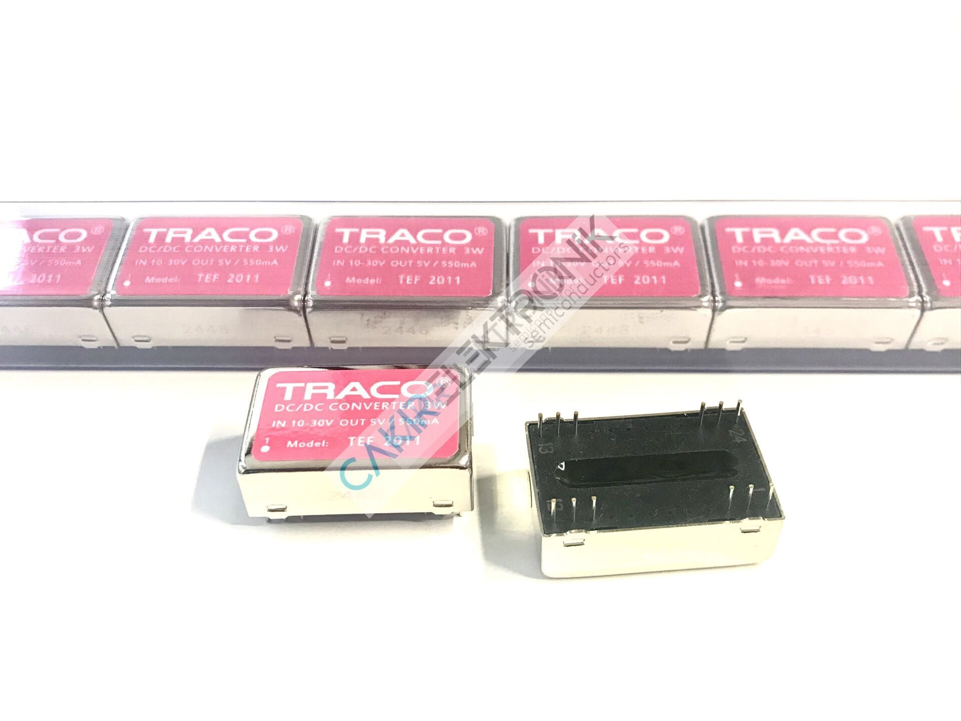 TRACO TEF2011 INPUT 10-30V 3W OUTPUT 5V 550MA , TEF 2011 TRACO CONVERTOR , TRACO DC-DC DÖNÜŞTÜRÜCÜ