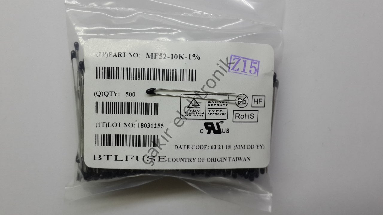 10K NTC 3MM SICAKLIK SENSÖRÜ - MF52-10K %1