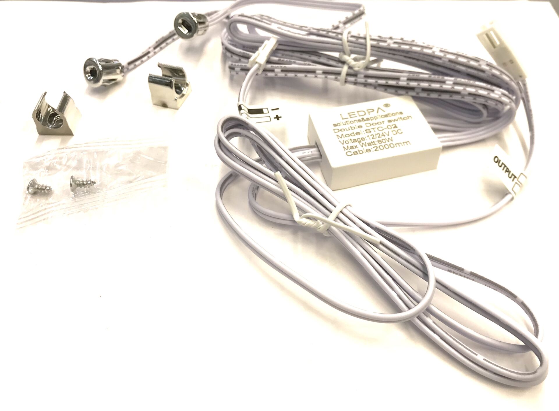 DOLAP SENSÖRÜ 2'Lİ , GARDIROP MOBİLYA SENSÖR ( MOBİLYA KAPAK SENSÖRÜ ) 12-24V DC  DOLAP KAPAK SENSÖRÜ ( ÇİFT SENSÖRLÜ ) STC-02