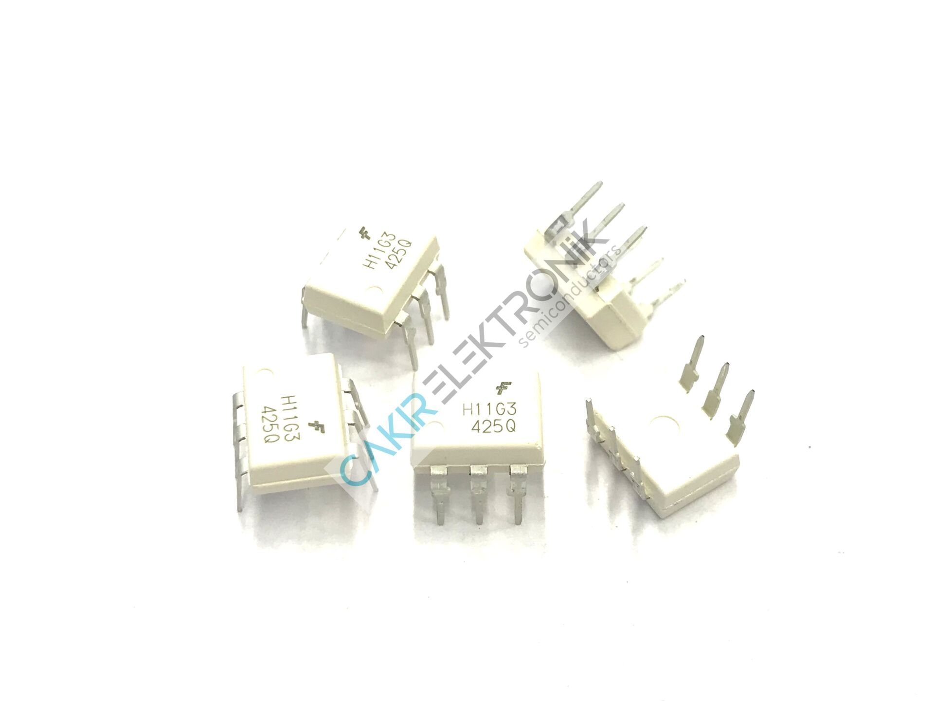 H11G3 , Optoisolator Darlington with Base Output 5300Vrms 1 Channel 6-DIP