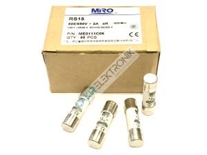 RS15 690V 2A , MIRO FUSE , MİRO SİGORTA  10x38 aR HIZLI SİLİNDİRİK PORSELEN SİGORTA , KARTUŞ SİGORTA , RS15 10X38 F2A