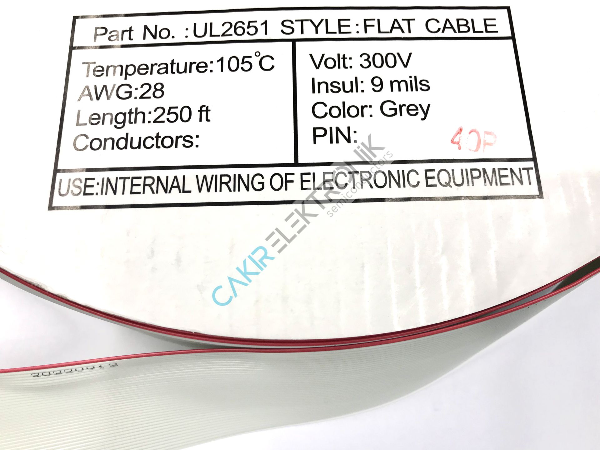 40pin flat kablo , 40 pin flat kablo , 40lı yassı kablo (1 METRE)