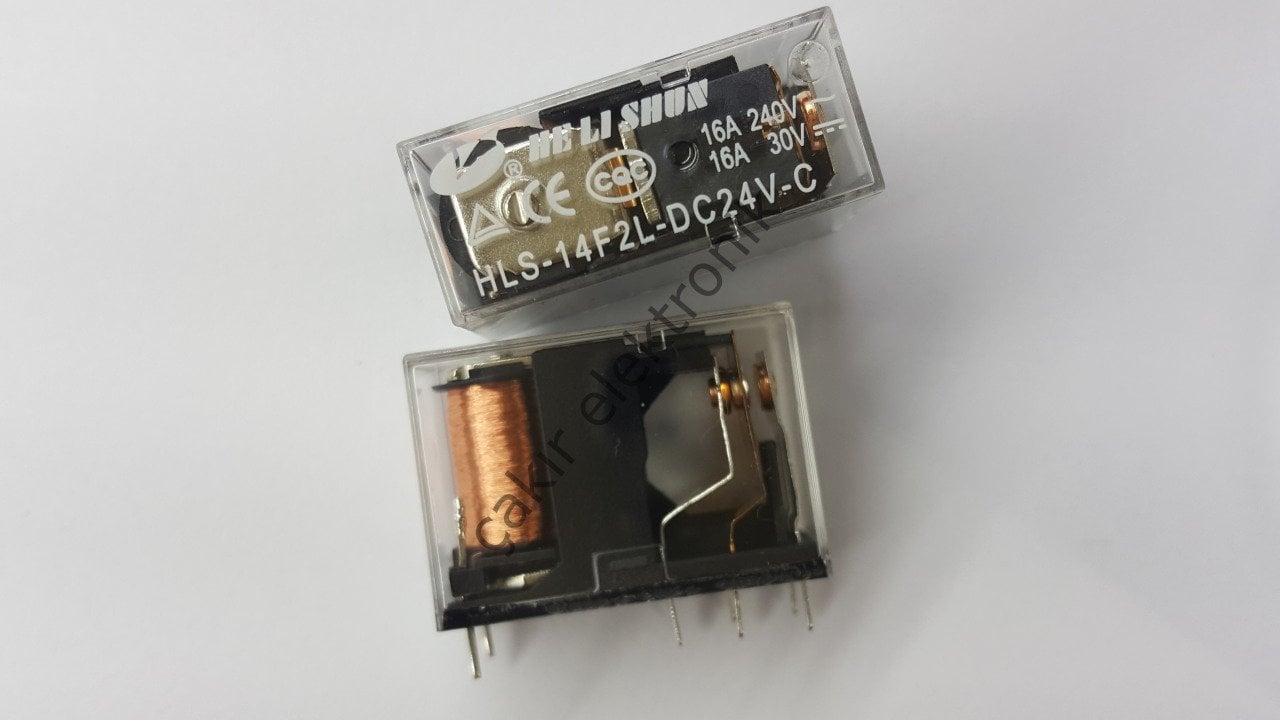 HLS-14F2L-DC24V-C 16A . TEK KONTAK RÖLE 8PİN