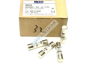 RS15 690V 32A , MIRO FUSE , MİRO SİGORTA  10x38 aR HIZLI SİLİNDİRİK PORSELEN SİGORTA , KARTUŞ SİGORTA , RS15 10X38 F32A