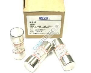 RS17 690V~ 100A , MIRO FUSE , MİRO SİGORTA  22x58 aR HIZLI SİLİNDİRİK PORSELEN SİGORTA , KARTUŞ SİGORTA , RS17 22X38 F100A
