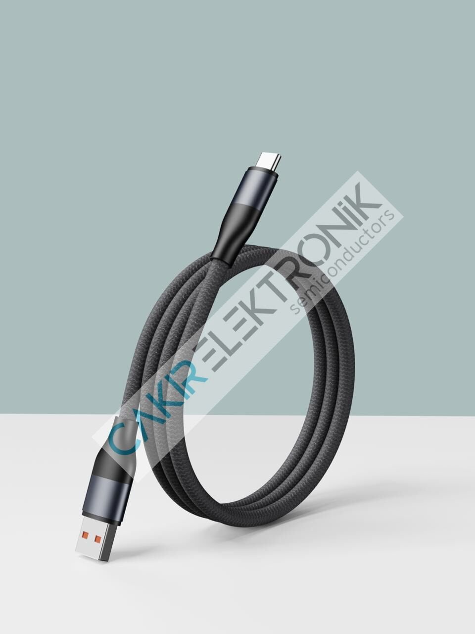 100W 6Amp Hızlı Şarj Veri Kablosu 1 Metre USB 'den Type C Hızlı Kablo Siyah