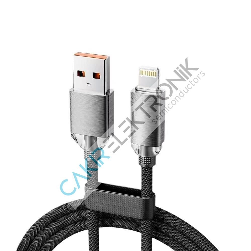 100W Hızlı Şarj Veri Kablosu 1 Metre Usb den Lightining Hızlı Kablo Lacivert