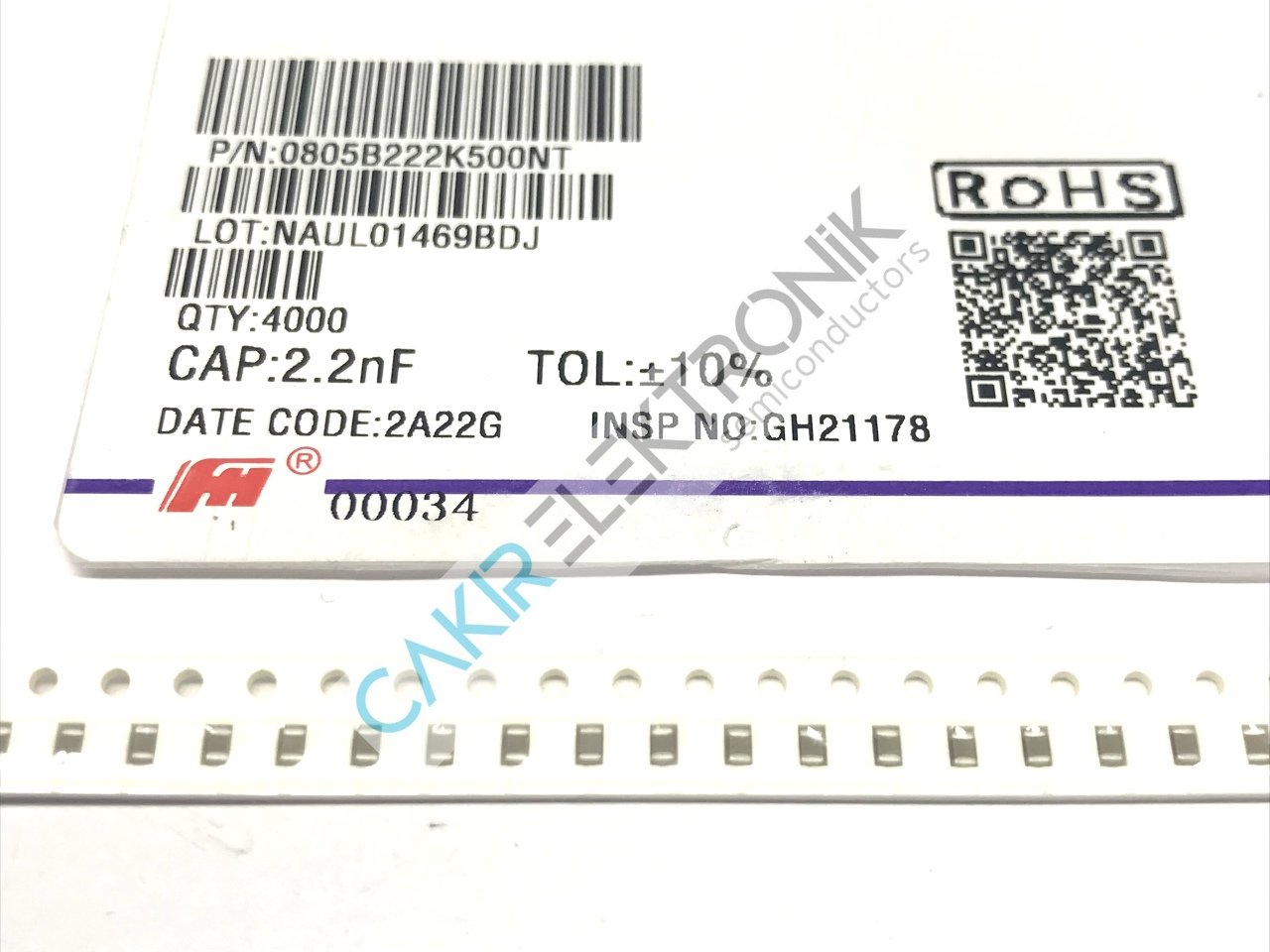 2,2NF 805  - 2.2NF 0805 - 2N2 smd  -  805 - 2012 - KONDANSATÖR  25ADET