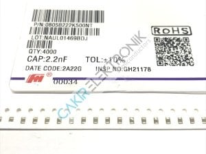 2,2NF 805  - 2.2NF 0805 - 2N2 smd  -  805 - 2012 - KONDANSATÖR  25ADET
