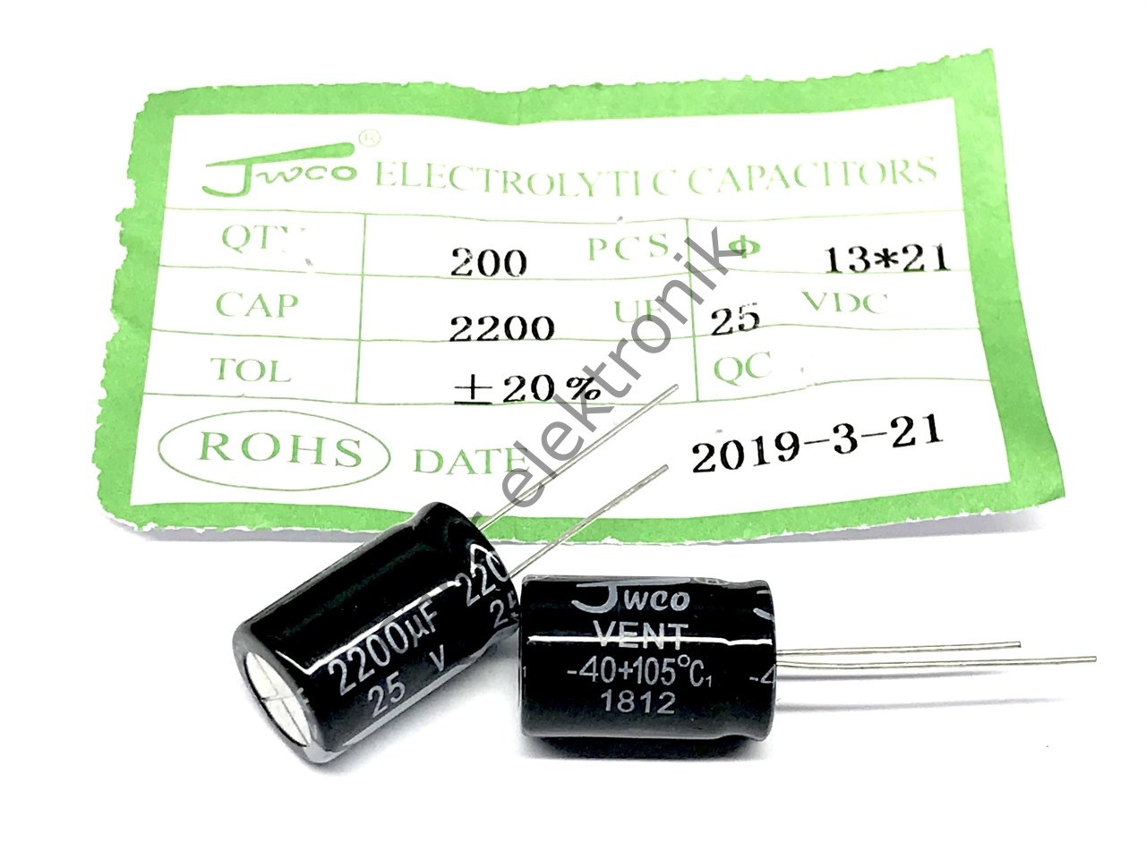 2200MF 25V ; 2200UF 25V 13X20MM KONDANSATÖR 10 ADETTİR