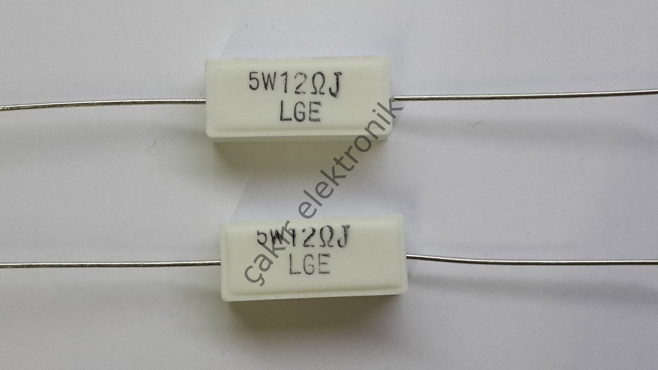 12 OHM  - 12R -  5 WATT - 5W - TAŞ DİRENÇ   CF5 12Ω; 5W; ±5%; Ø9.4x22mm; Leads: axial