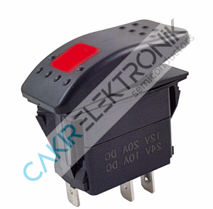 MARİN  ON-OFF TOOGLE SWITCH KIRMIZI LEDLİ ( NAVIGATION LIGHT ) 12-24V IC134M-1