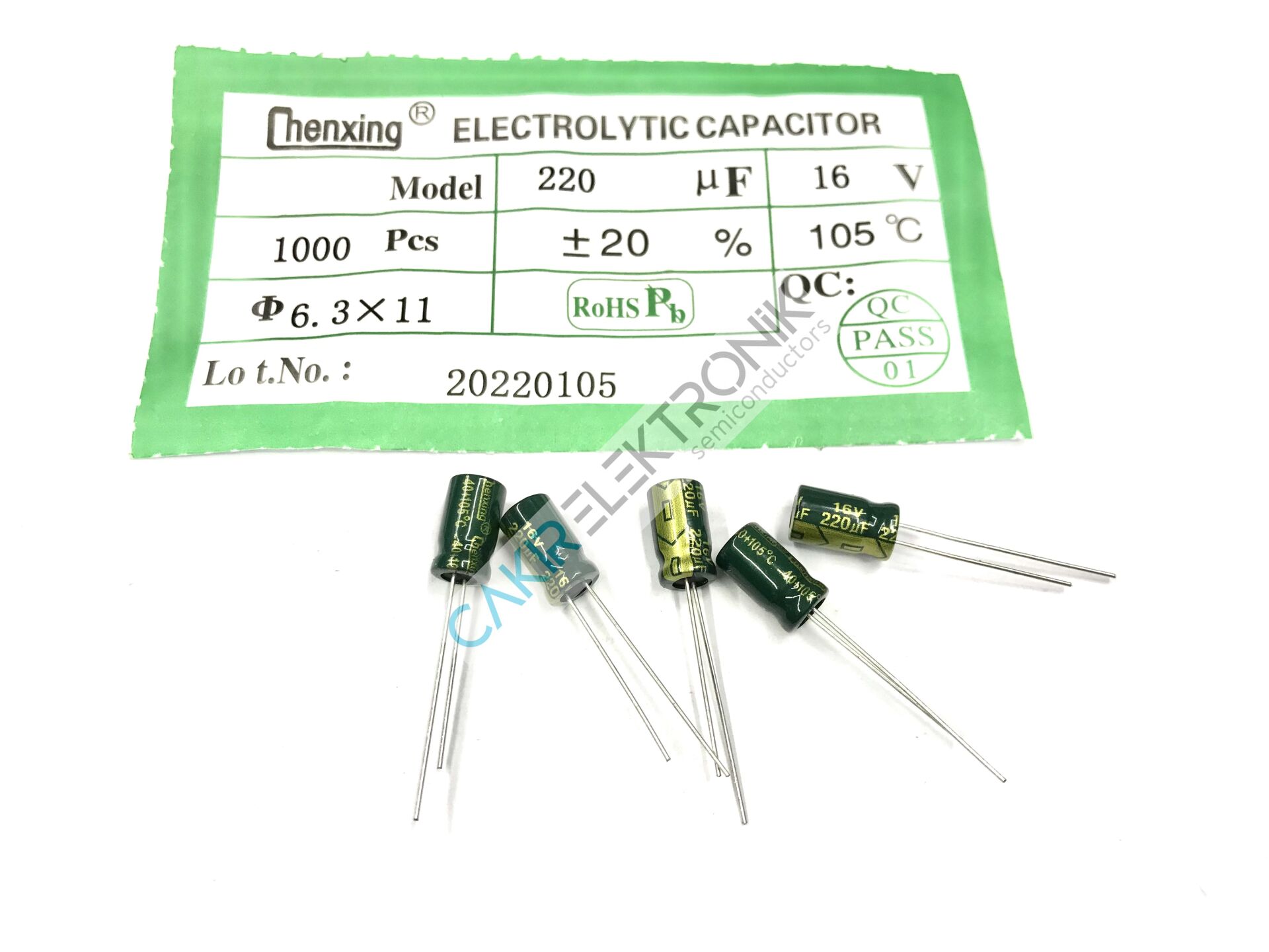 220MF 16V- 220UF 16V. 6,3X11MM KONDANSATOR 10 ADETTİR